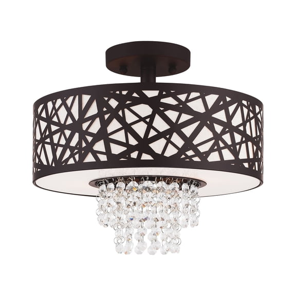 Livex Lighting Allendale 2 Light Semi Flush Mount in Bronze