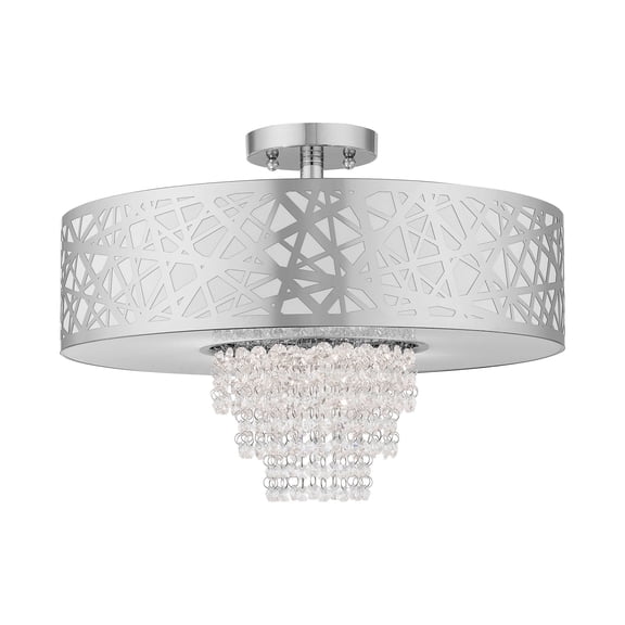 Livex Lighting Allendale 4 Light Semi Flush Mount in Polished Chrome