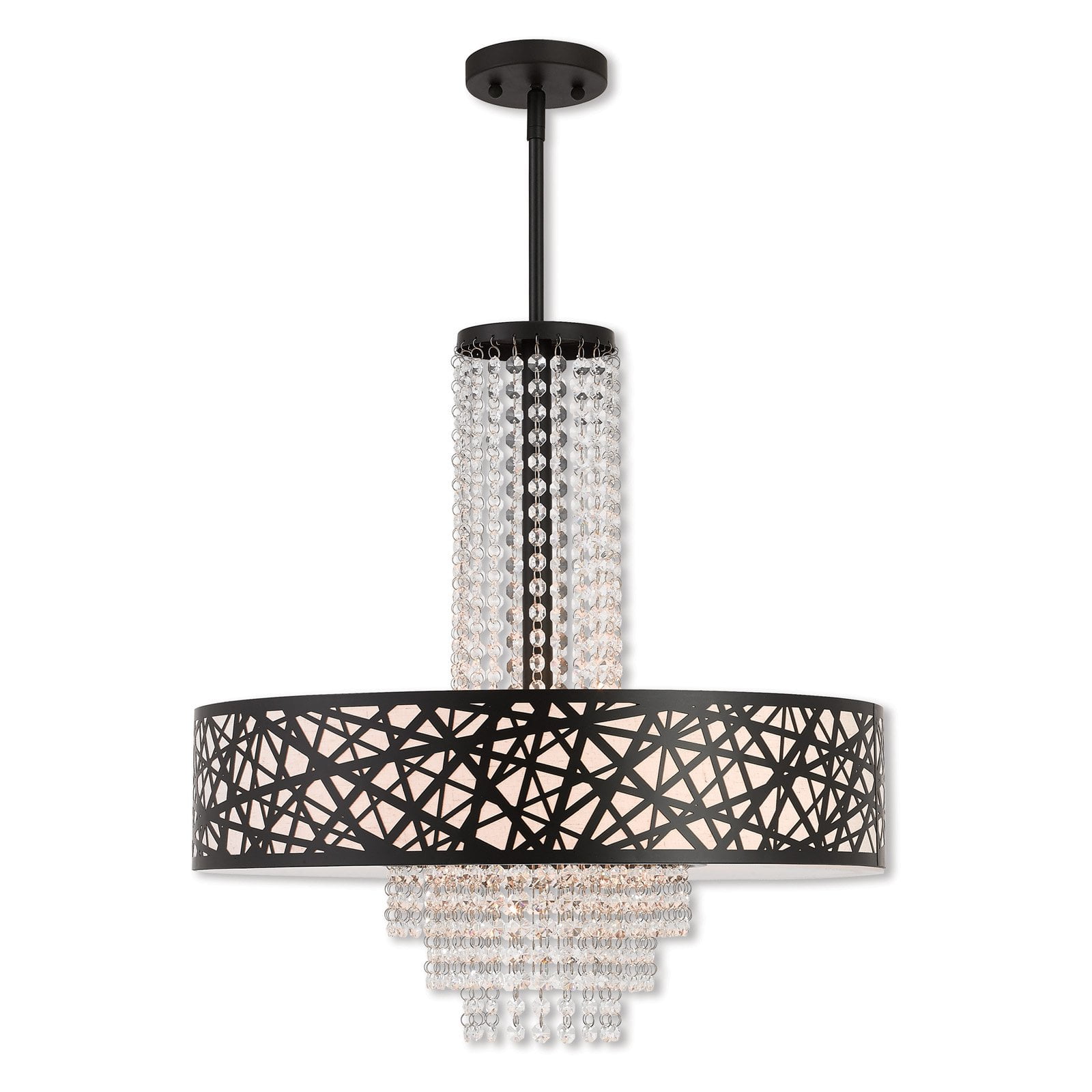 Allendale 5-Light Bronze Drum Pendant with Crystal Accents