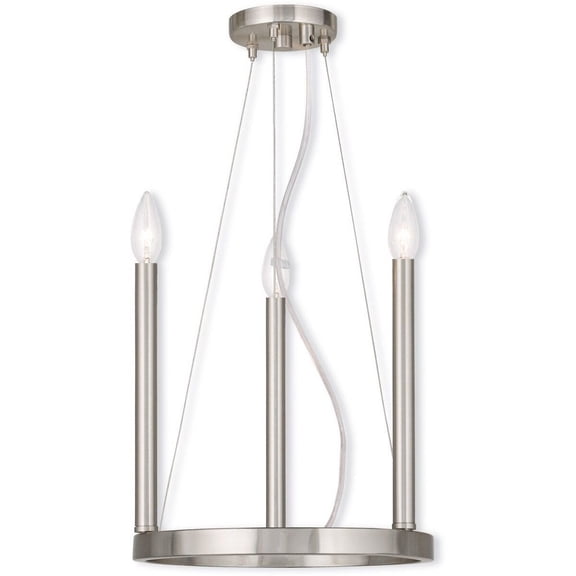 40243-07 Livex Lighting Alpine - 3 Light Mini Chandelier-25 Inches Tall and 12 Inches Wide-Bronze Finish