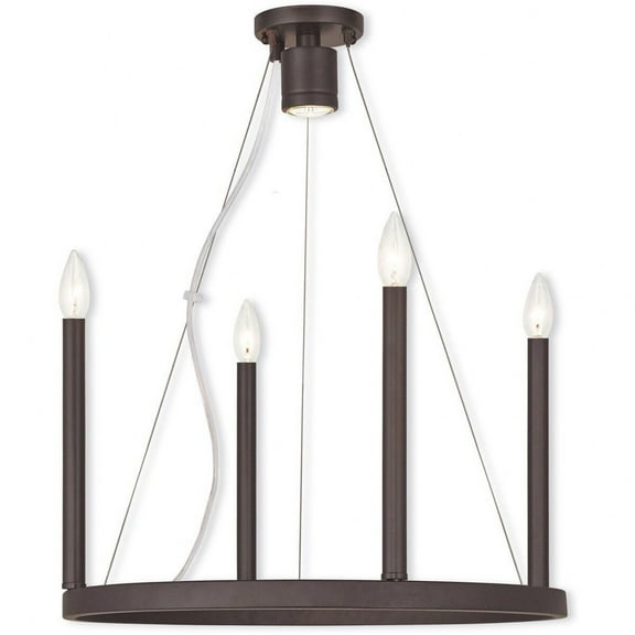 40243-91 Livex Lighting Alpine - 3 Light Mini Chandelier-25 Inches Tall and 12 Inches Wide-Brushed Nickel Finish