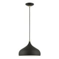 thumbnail image 1 of 41172-14 Livex Lighting Amador - 1 Light Pendant In Transitional Style-15 Inches Tall and 11.75 Inches Wide-Textured Black/Antique Brass Finish, 1 of 10
