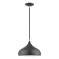 thumbnail image 1 of 41172-96 Livex Lighting Amador - 1 Light Pendant In Transitional Style-15 Inches Tall and 11.75 Inches Wide-Shiny Dark Gray/Polished Chrome Finish, 1 of 8