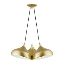 41053-33 Livex Lighting Amador - 3 Light Cluster Pendant In Transitional Style-15 Inches Tall and 25 Inches Wide-Soft Gold/Polished Brass Finish