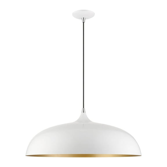 49234-69 Livex Lighting Amador - 3 Light Large Pendant In Transitional Style-15.75 Inches Tall and 23.75 Inches Wide-Shiny White/Polished Chrome