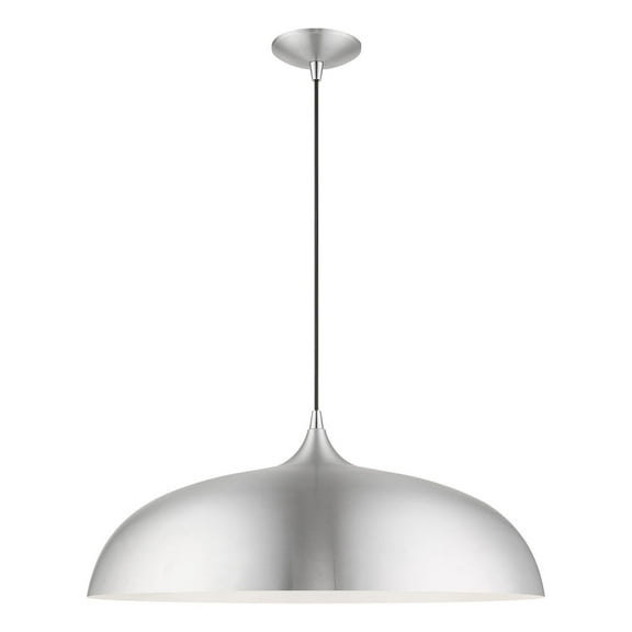 49234-66 Livex Lighting Amador - 3 Light Large Pendant In Transitional Style-15.75 Inches Tall and 23.75 Inches Wide-Brushed Aluminum/Polished Chrome
