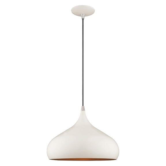 Livex Lighting Amador 75" 1-Light Metal Single Pendant in Shiny White