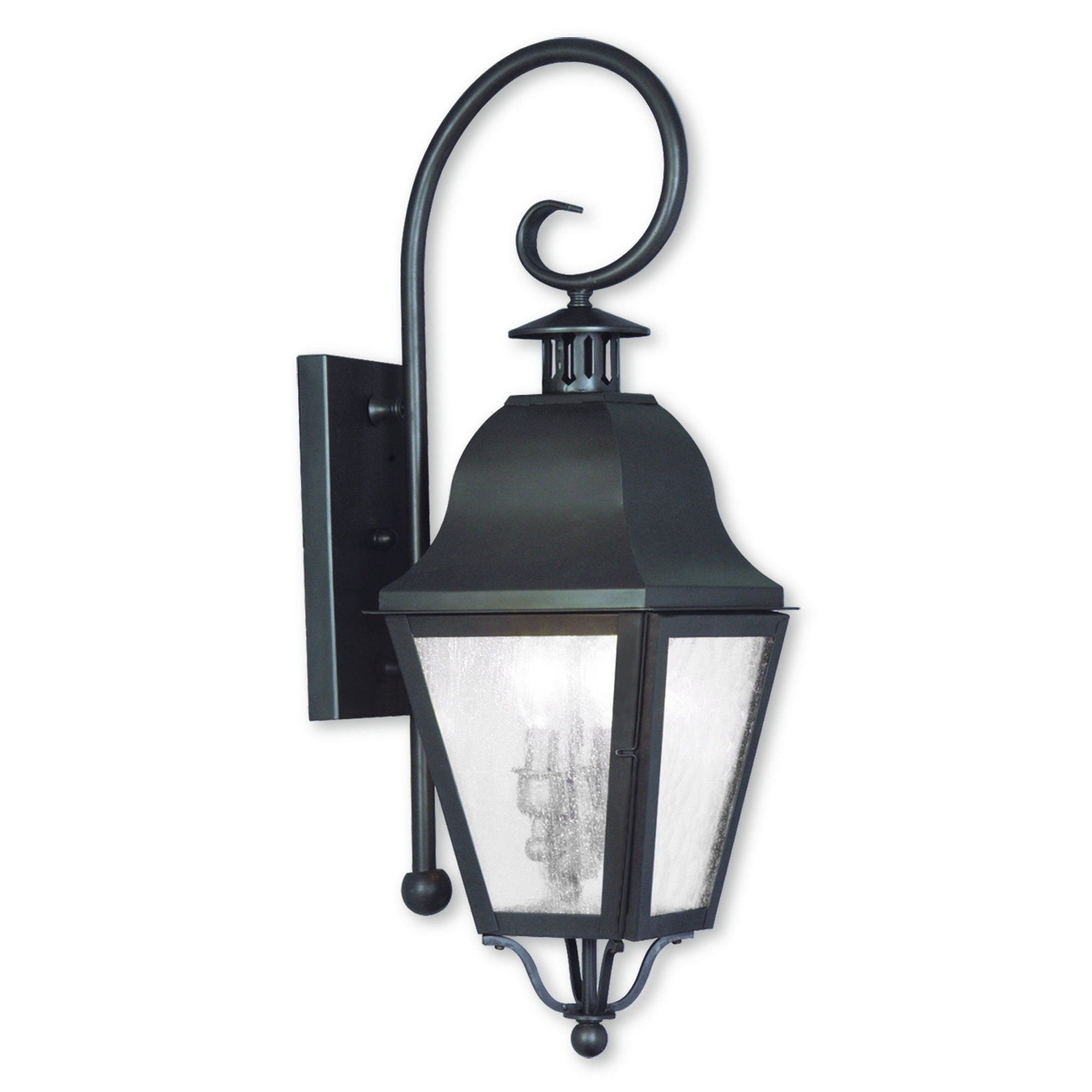 Elegant Bronze Seeded Glass 2-Light Outdoor Wall Lantern