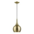 thumbnail image 1 of 49016-01 Livex Lighting Andes - 1 Light Mini Pendant In Urban Style-19.5 Inches Tall and 7.75 Inches Wide-Antique Brass Finish    -Traditional, 1 of 11