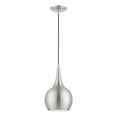 thumbnail image 1 of 49016-91 Livex Lighting Andes - 1 Light Mini Pendant In Urban Style-19.5 Inches Tall and 7.75 Inches Wide-Brushed Nickel/Polished Chrome Finish, 1 of 12