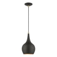 thumbnail image 1 of 49016-04 Livex Lighting Andes - 1 Light Mini Pendant In Urban Style-19.5 Inches Tall and 7.75 Inches Wide-Black/Antique Brass Finish    -Traditional, 1 of 11