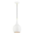 thumbnail image 1 of 49016-69 Livex Lighting Andes - 1 Light Mini Pendant In Urban Style-19.5 Inches Tall and 7.75 Inches Wide-Shiny White/Polished Brass Finish, 1 of 11