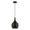 thumbnail image 1 of 49016-68 Livex Lighting Andes - 1 Light Mini Pendant In Urban Style-19.5 Inches Tall and 7.75 Inches Wide-Shiny Black/Polished Brass Finish, 1 of 12