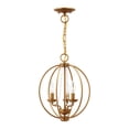thumbnail image 1 of 40913-48 Livex Lighting Arabella - 3 Light Globe Convertible Mini Chandelier In Shabby Chic Style-15.5 Inches Tall and 12 Inches Wide-Antique Gold, 1 of 12