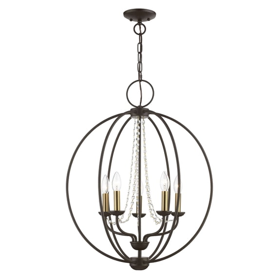 Livex Lighting - Arabella - 5 Light Globe Chandelier In Shabby Chic Style-28.25