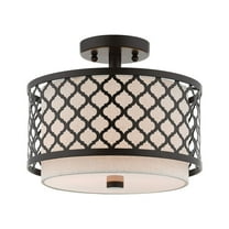 Livex Lighting Arabesque 2 Light Semi Flush Mount in English Bronze