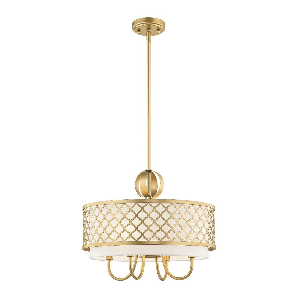 Soft Gold 5-Light Indoor/Outdoor Drum Chandelier