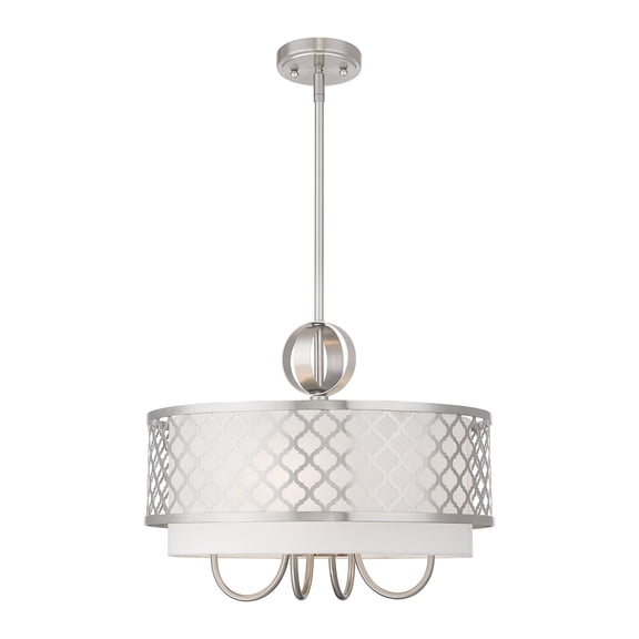 41104-91 Livex Lighting Arabesque - 5 Light Pendant in Glam Style - 18 Inches wide by 17.5 Inches high-Brushed Nickel Finish    -Traditional