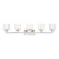 thumbnail image 1 of 10385-91 Livex Lighting Aragon - 5 Light Bath Vanity In Architectural Style-9.5 Inches Tall and 42 Inches Wide-Brushed Nickel Finish, 1 of 14