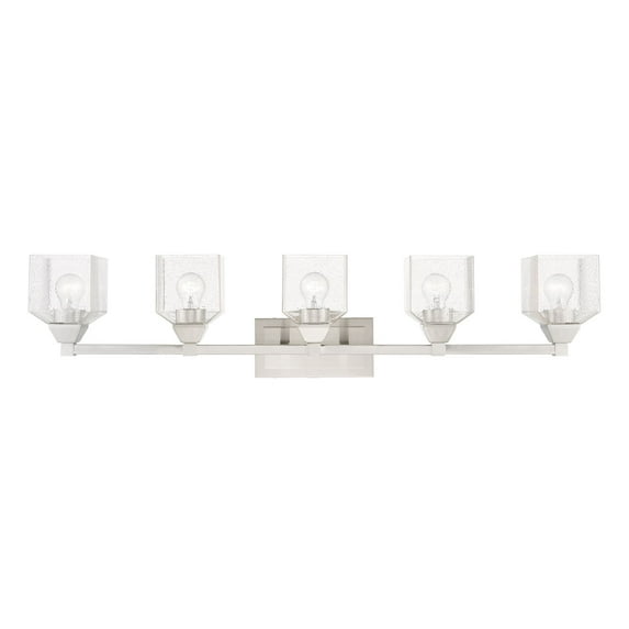 10385-91 Livex Lighting Aragon - 5 Light Bath Vanity In Architectural Style-9.5 Inches Tall and 42 Inches Wide-Brushed Nickel Finish