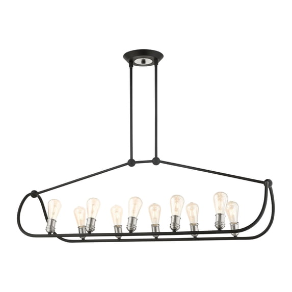 Livex Lighting - Archer - 10 Light Linear Chandelier in Contemporary Style -