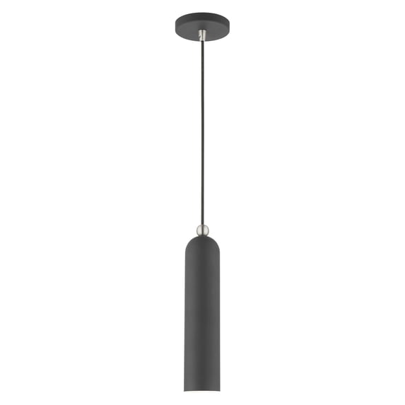 46751-76 Livex Lighting Ardmore - 1 Light Pendant in Mid Century Modern Style - 5.13 Inches wide by 16.5 Inches high-Scandinavian Gray Finish