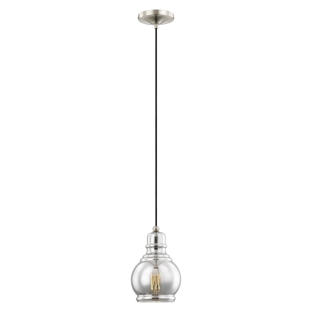 Elegant Brushed Nickel Mini-Pendant with Smoke Glass Shade