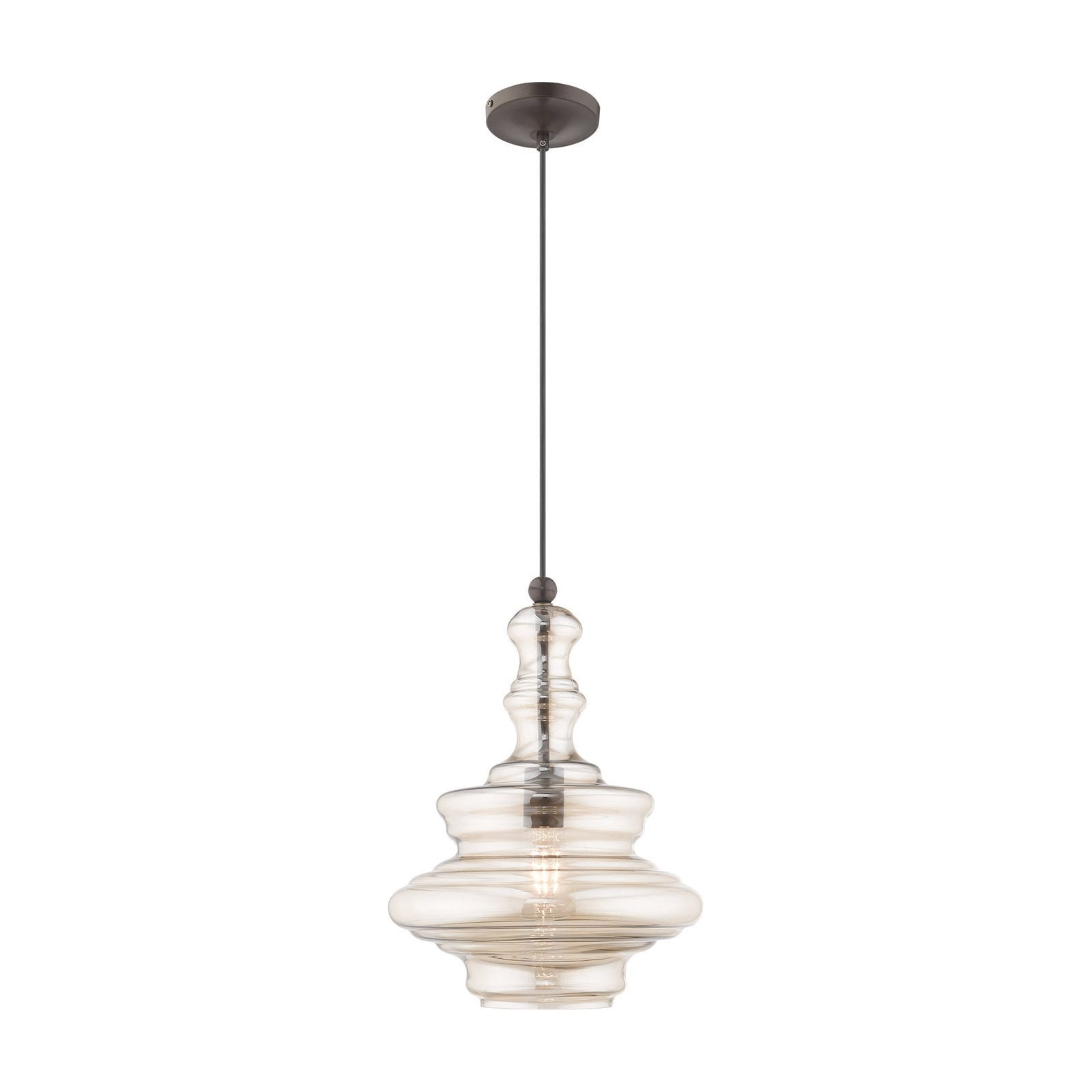 Champagne Glass Mini Pendant with Antique Brass Finish