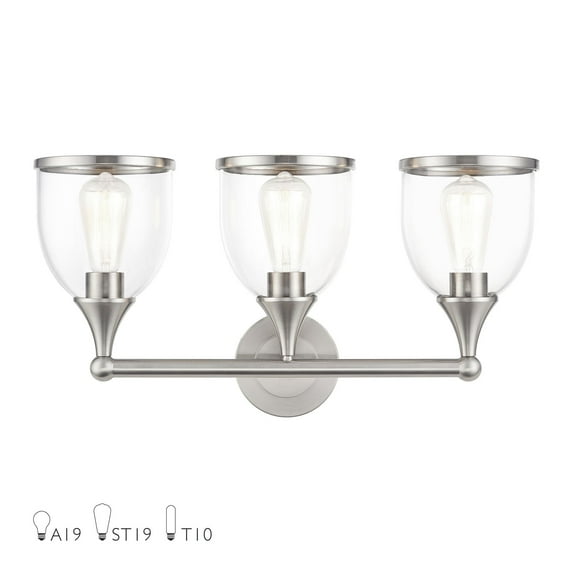 Livex Lighting - Ashridge - 3 Light Bath Vanity-12 Inches Tall and 24 Inches