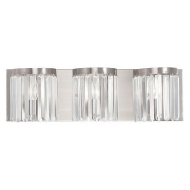 Livex Lighting Ashton 4-Light Bath Fixture In Brushed Nickel With Clear Crystals - Transitional Style, Steel Build 1 thumbnail image
