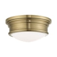 thumbnail image 1 of 7342-01 Livex Lighting Astor - 2 Light Flush Mount in Coastal Style - 13 Inches wide by 5.5 Inches high-Antique Brass Finish, 1 of 9
