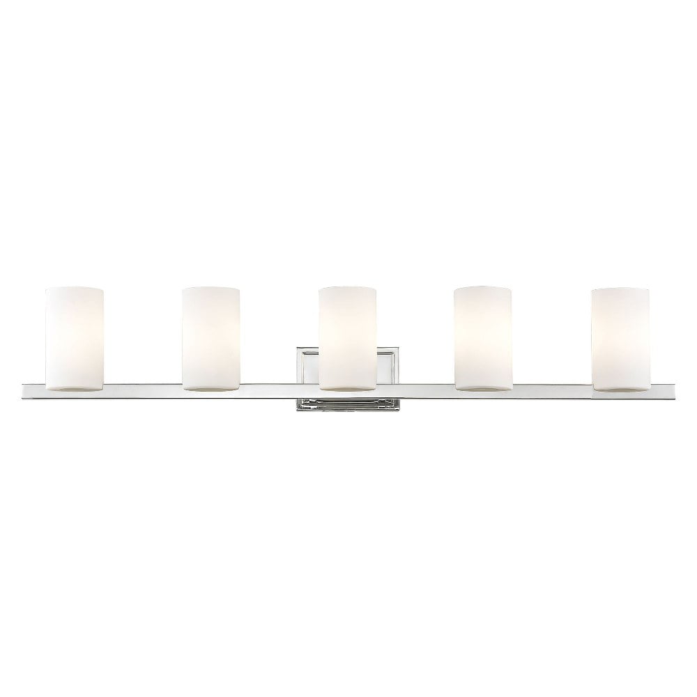 Astoria 5-Light Chrome Vanity with Satin Opal Glass