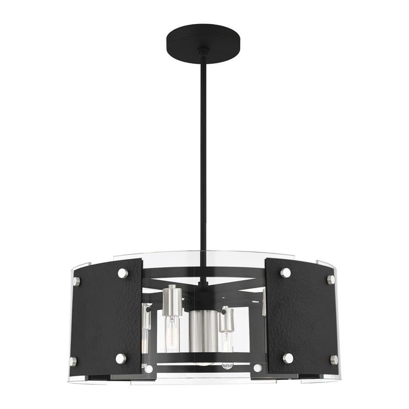 Barcelona Black and Brushed Nickel 7-Light Pendant Chandelier