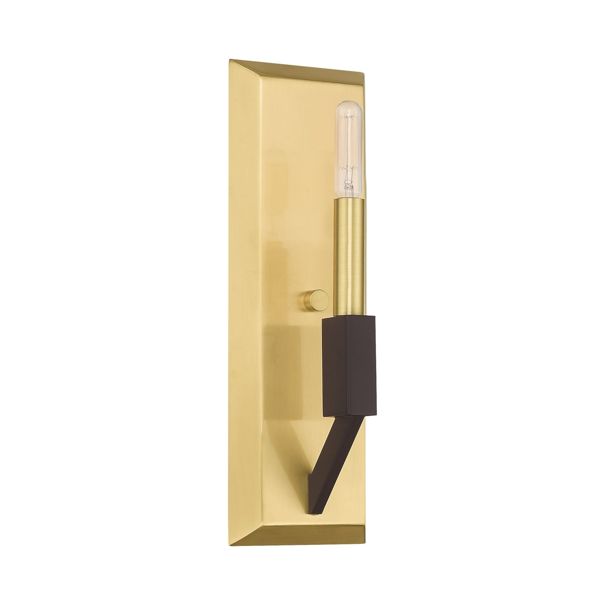 Beckett Mid-Century Modern Satin Brass & Bronze 1-Light Wall Sconce