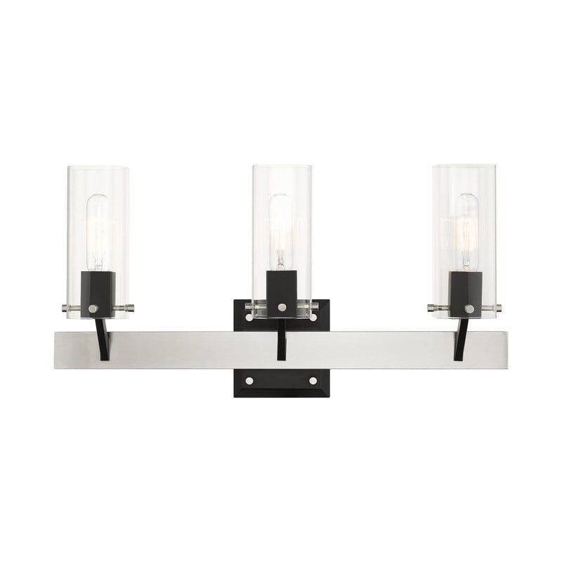 Brushed Nickel 3-Light Bathroom Vanity Fixture