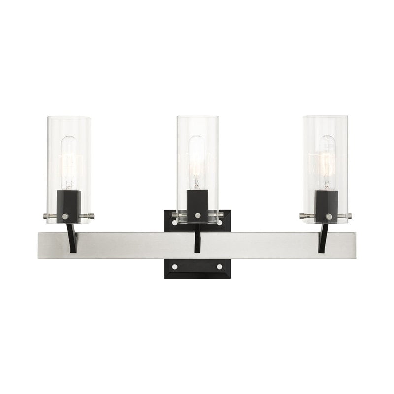 Brushed Nickel 3-Light Bathroom Vanity Fixture