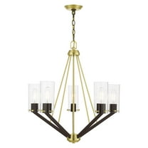 51165-12-Livex Lighting-Beckett - 5 Light Chandelier In Transitional Style-27.75 Inches Tall and 26 Inches Wide-Satin Brass/Bronze Finish