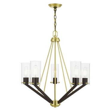 51165-12-Livex Lighting-Beckett - 5 Light Chandelier In Transitional Style-27.75 Inches Tall and 26 Inches Wide-Satin Brass/Bronze Finish