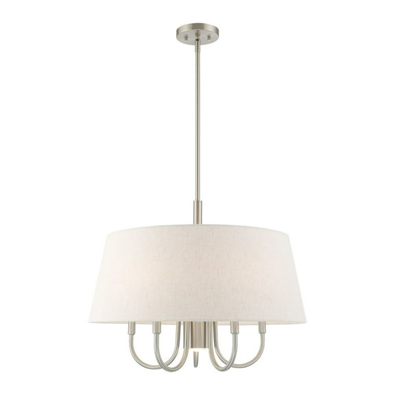 50805-91 Livex Lighting Belclaire - 6 Light Pendant in Contemporary Style - 24 Inches wide by 21.5 Inches high-Brushed Nickel Finish    -Traditional