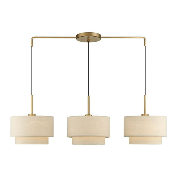 Livex Lighting - Bellingham - 3 Light Large Linear Chandelier In Mid-Century