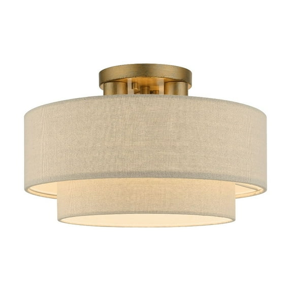 Livex Lighting - Bellingham - 3 Light Large Semi-Flush Mount In Mid-Century