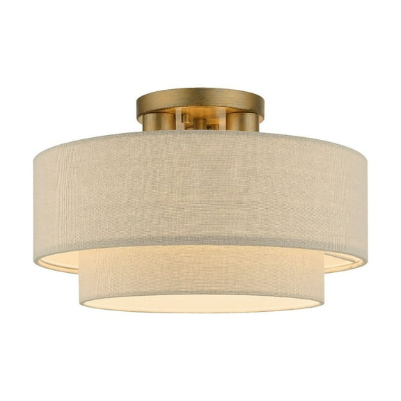 Livex Lighting - Bellingham - 3 Light Large Semi-Flush Mount In Mid-Century