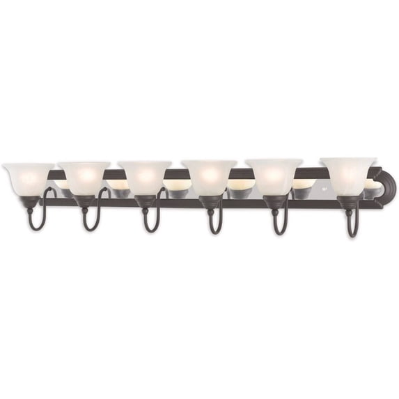 1006-75-Livex Lighting-Belmont - 6 Light Bath Vanity in Traditional Style - 48 Inches wide by 8.5 Inches high-Bronze Finish