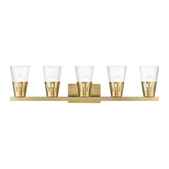 Bennington 5 - Light Natural Brass Brass Farmhouse / Industrial / Modern Incandescent Steel Wall Sconce