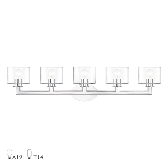 Livex Lighting - Bernardino - 5 Light Extra Large Bath Vanity-9.75 Inches Tall