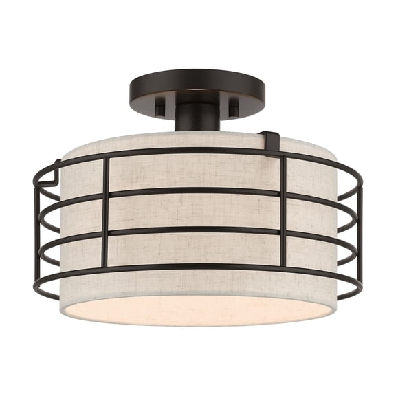 Livex Lighting - Blanchard - 1 Light Medium Semi-Flush Mount In Industrial