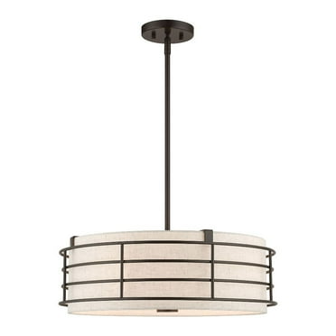 55114-92-Livex Lighting-Blanchard - 4 Light Pendant In Industrial Style-15.75 Inches Tall and 20 Inches Wide-English Bronze Finish    -Traditional
