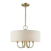 49804-01 Livex Lighting Blossom - 4 Light Pendant in New Traditional Style - 18 Inches wide by 13.63 Inches high-Antique Brass Finish -Traditional