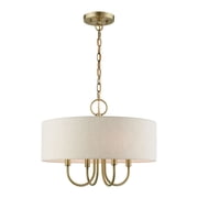 49804-01 Livex Lighting Blossom - 4 Light Pendant in New Traditional Style - 18 Inches wide by 13.63 Inches high-Antique Brass Finish -Traditional