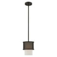 thumbnail image 1 of Livex Lighting  Braddock 1-Light Bronze Mini Pendant - 7"Dia. x 16.75"-46.75"Adj. H, 1 of 10